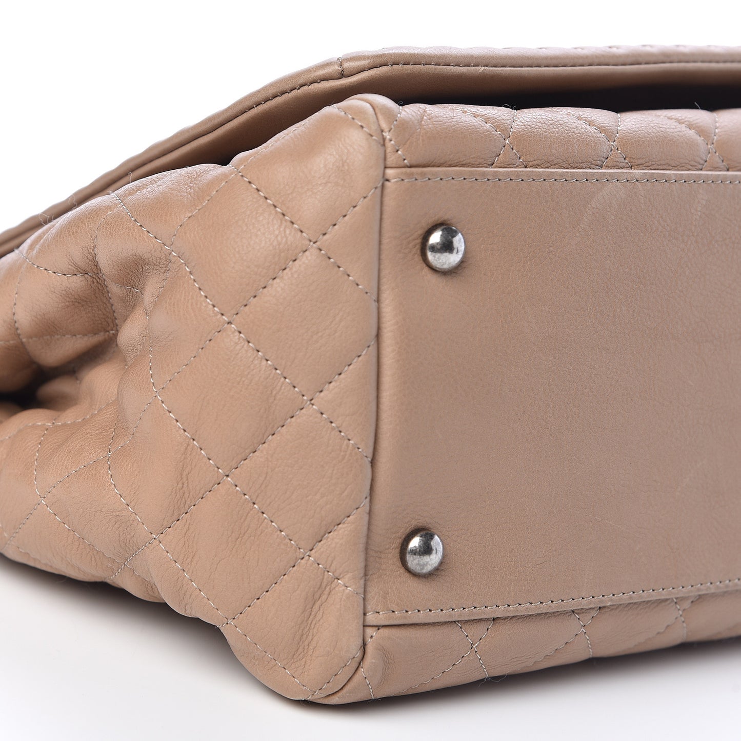 Calfskin Quilted Istanbul Accordion Flap Beige