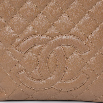 Chanel Caviar Quilted Petit Shopping Tote PST Dark Beige 11 of 12