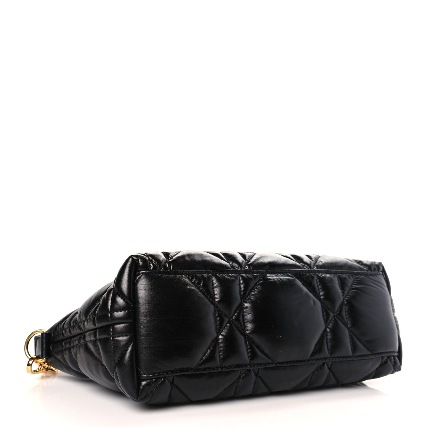 Calfskin Macrocannage Medium Diortravel Nomad Pouch Black