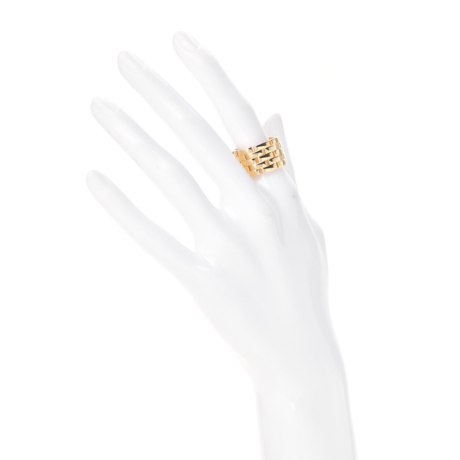 Cartier 18K Yellow Gold Maillon Panthere 5 Rows Ring 54 6.75 2 of 6