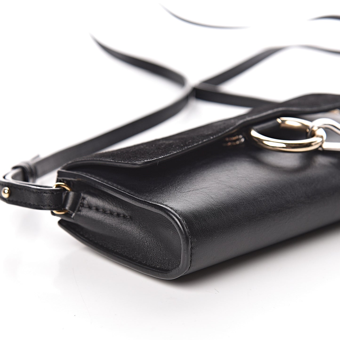 Suede Calfskin Mini Faye Shoulder Bag Black