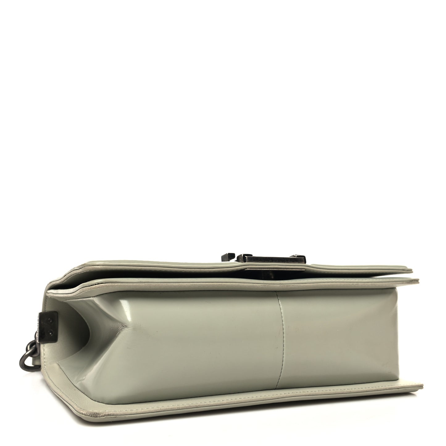 Glazed Calfskin Medium Boy Flap Grey