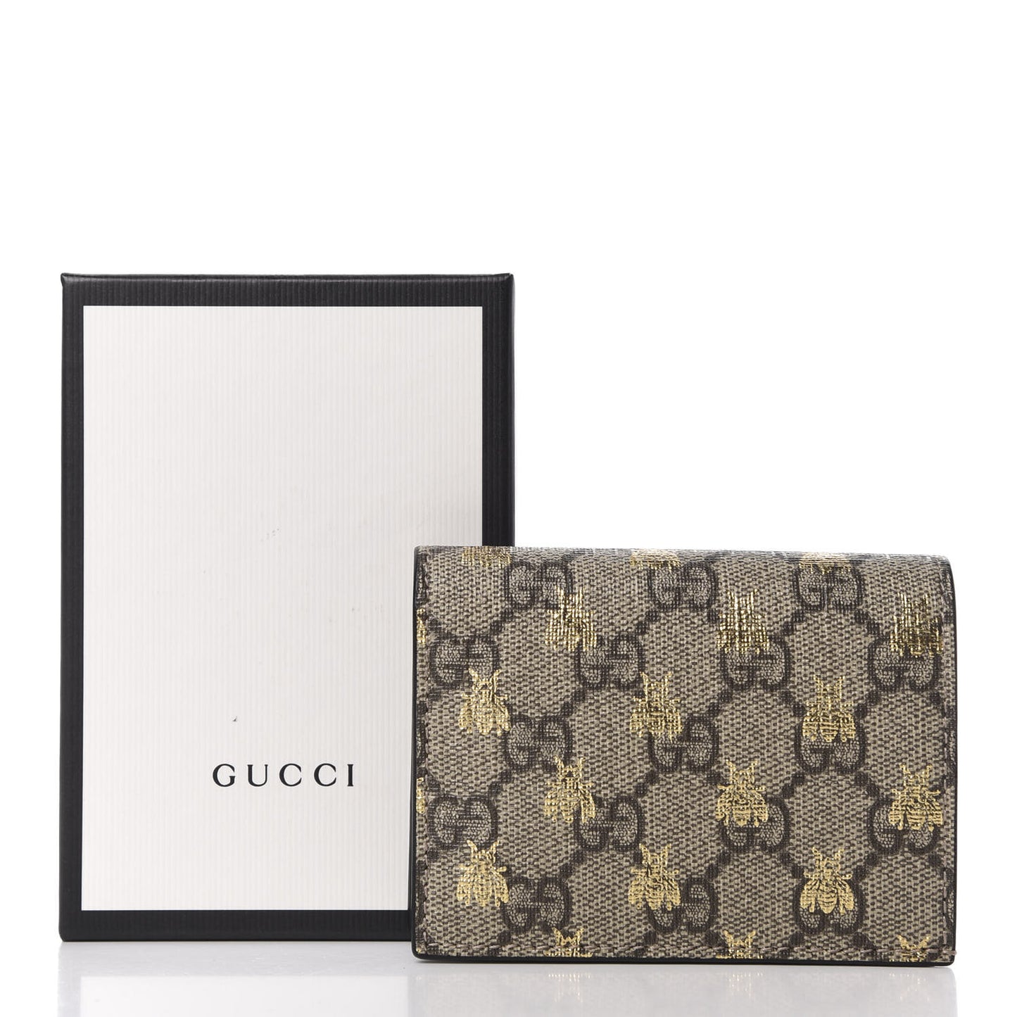 GG Supreme Monogram Bee Print Card Case
