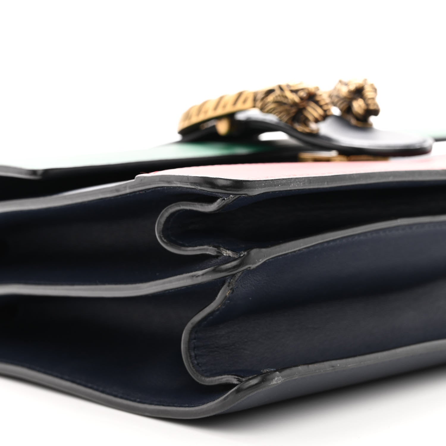 Gucci Moon Calfskin Bamboo Web Medium Dionysus Top Handle Bag Blue Emerald Hibiscus Red 9 of 14