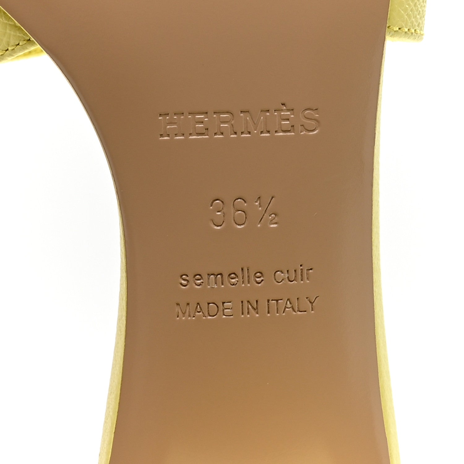 Hermes Epsom Oasis Sandals 36.5 Jaune Pollen 7 of 8
