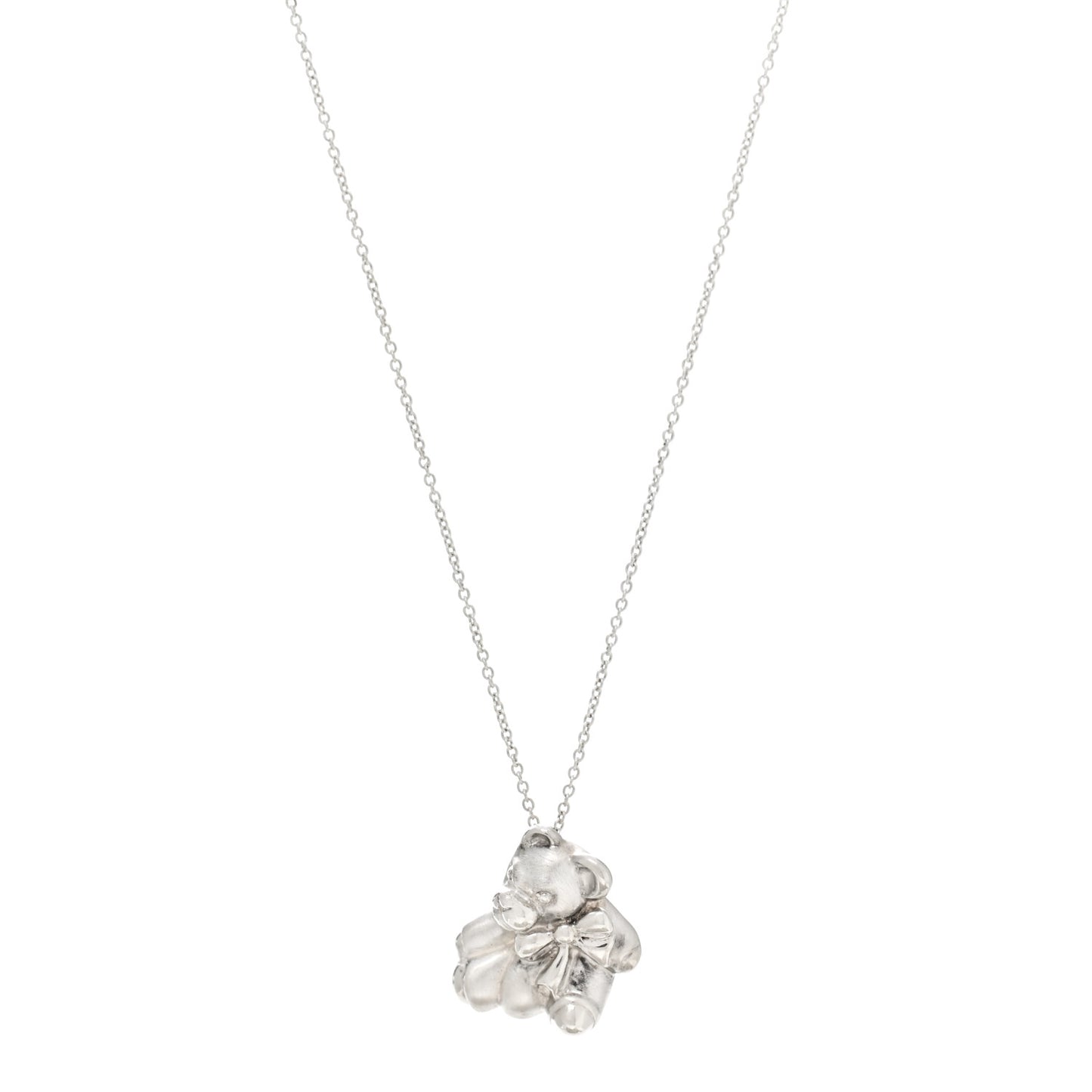 Sterling Silver Teddy Bear Pendant Necklace