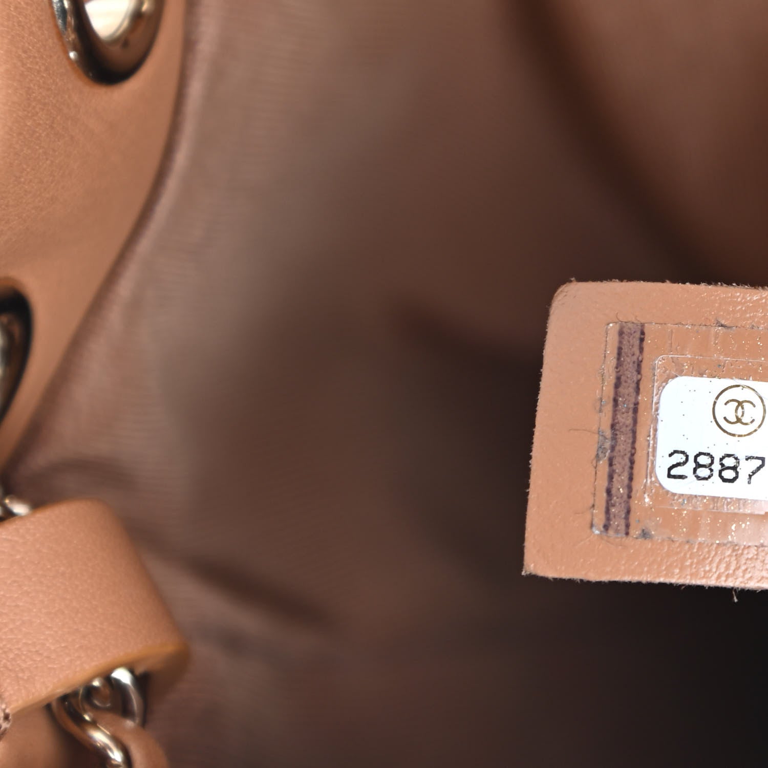 Chanel Calfskin Stitched Chain Bucket Bag Camel 7 of 11