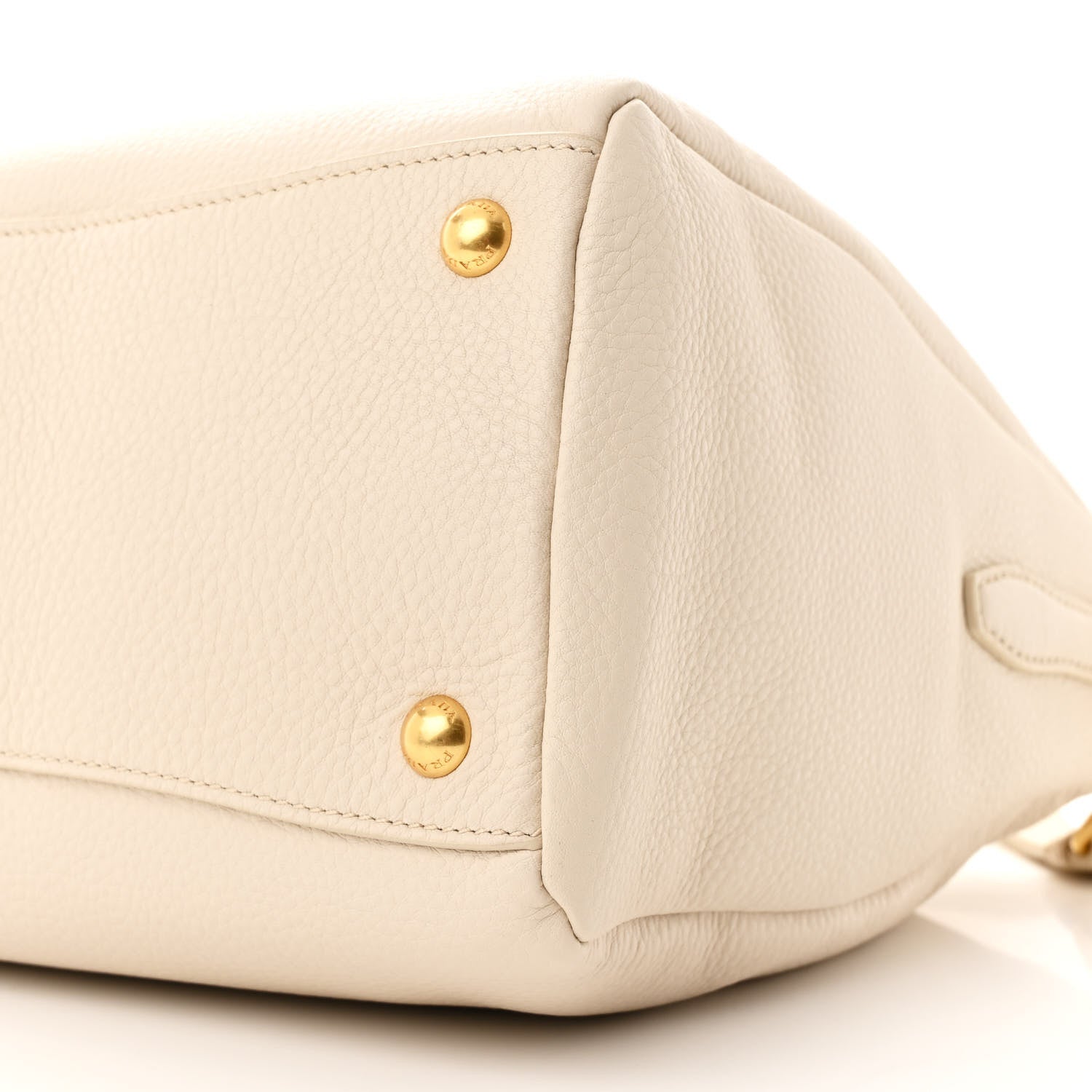 Prada Vitello Daino Bauletto Tote Talco 10 of 10