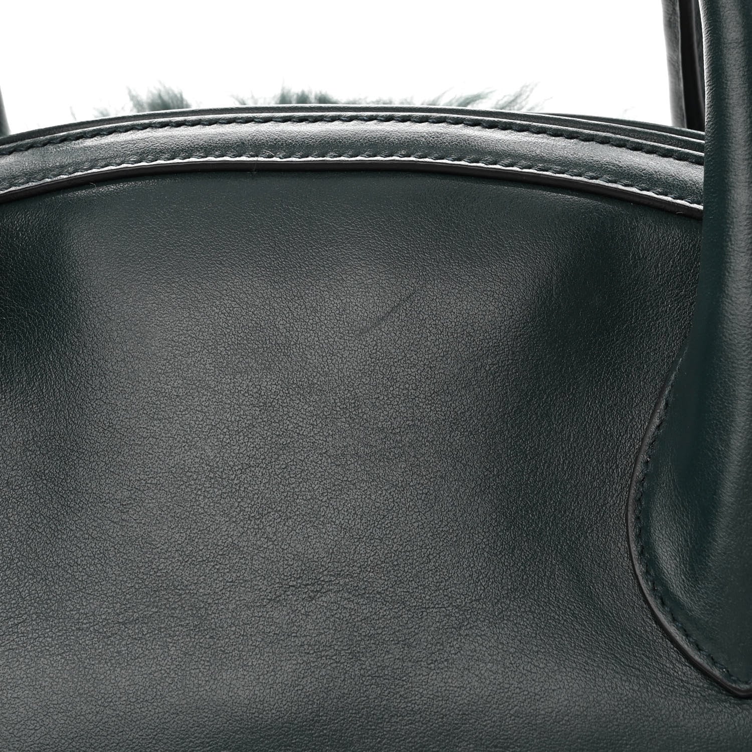 Salvatore Ferragamo Fur Calfskin Fiamma Bag Dark Green 9 of 9