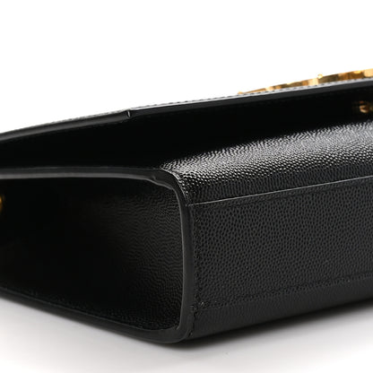Saint Laurent Grain De Poudre Medium Classic Monogram Kate Satchel Black 9 of 10