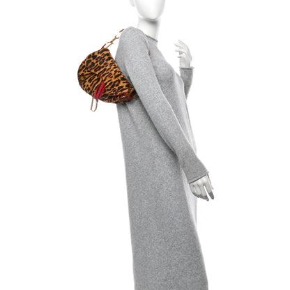 Christian Dior Pony Hair Leopard Saddle Bag Red 2 of 10