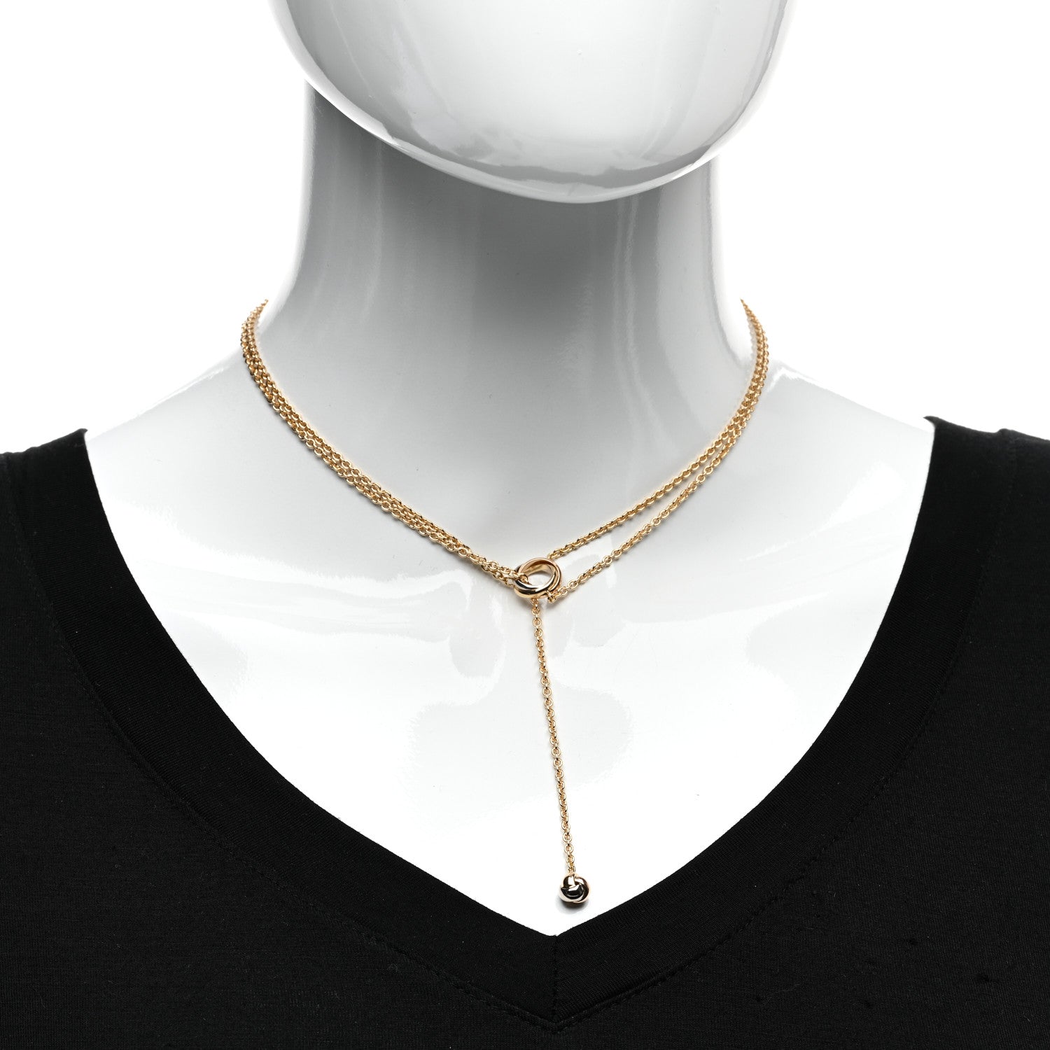 Cartier 18K Pink Yellow White Gold Baby Trinity Pampilles Necklace 2 of 4