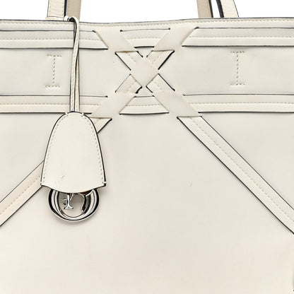 Christian Dior Calfskin Woven Giant Cannage Connect Tote White 8 of 16