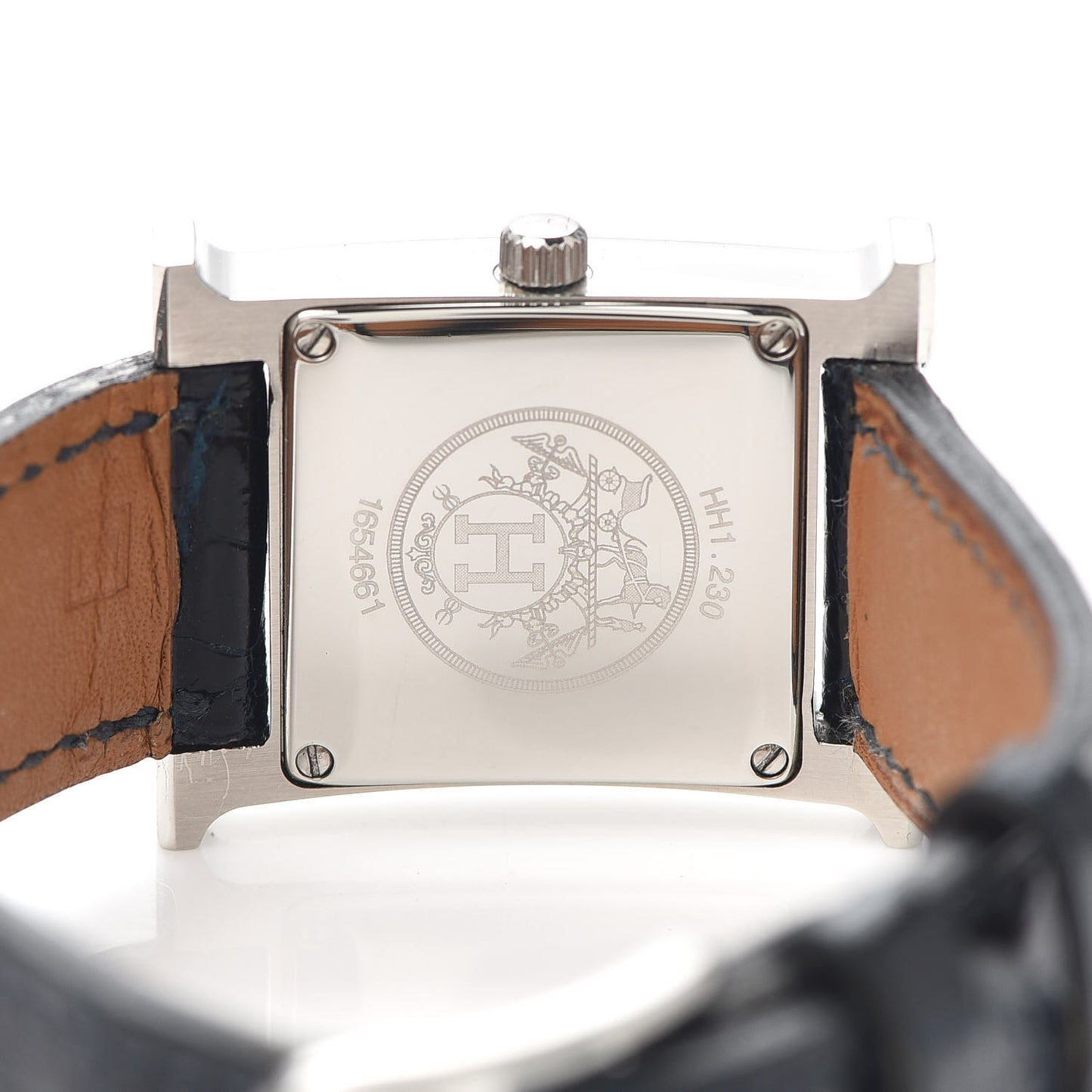 Stainless Steel Alligator Diamond Bezel Mother of Pearl 21mm Heure H Hour Quartz Watch Noir