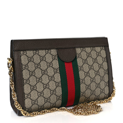 Gucci GG Supreme Monogram Web Small Ophidia Chain Shoulder Bag Brown 3 of 10