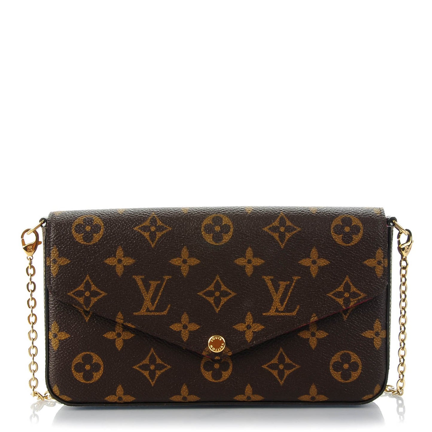 Monogram Pochette Felicie Chain Wallet Fuchsia