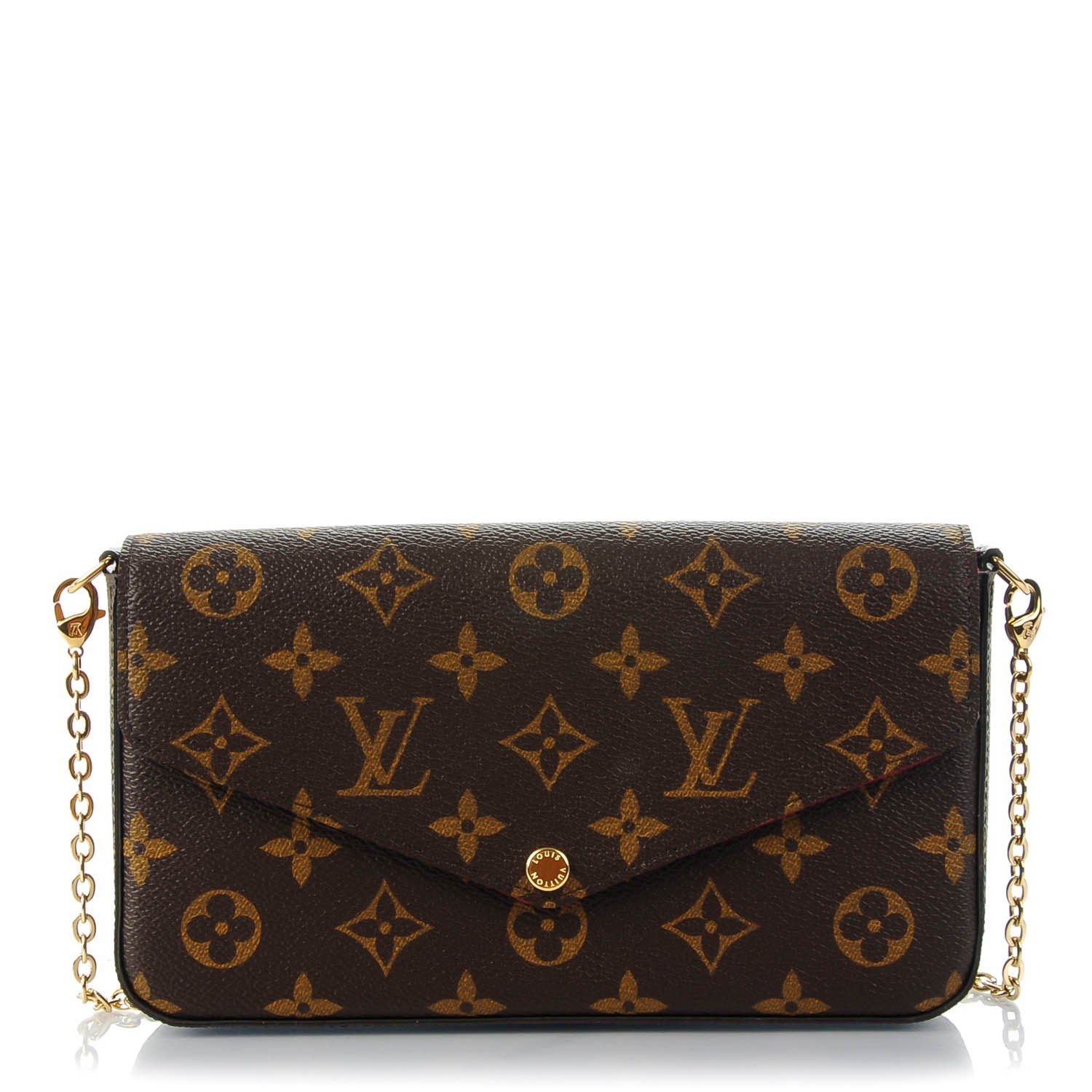 Louis Vuitton Monogram Pochette Felicie Chain Wallet Fuchsia 1 of 8