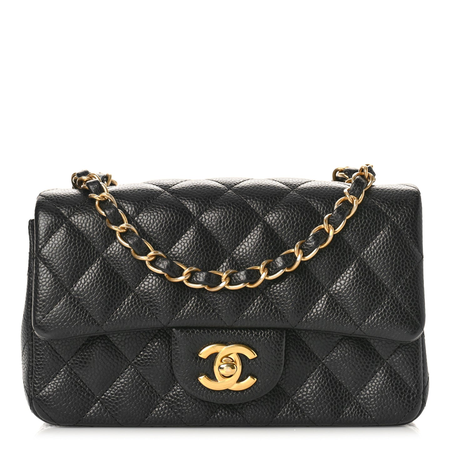 Caviar Quilted Mini Rectangular Flap Black