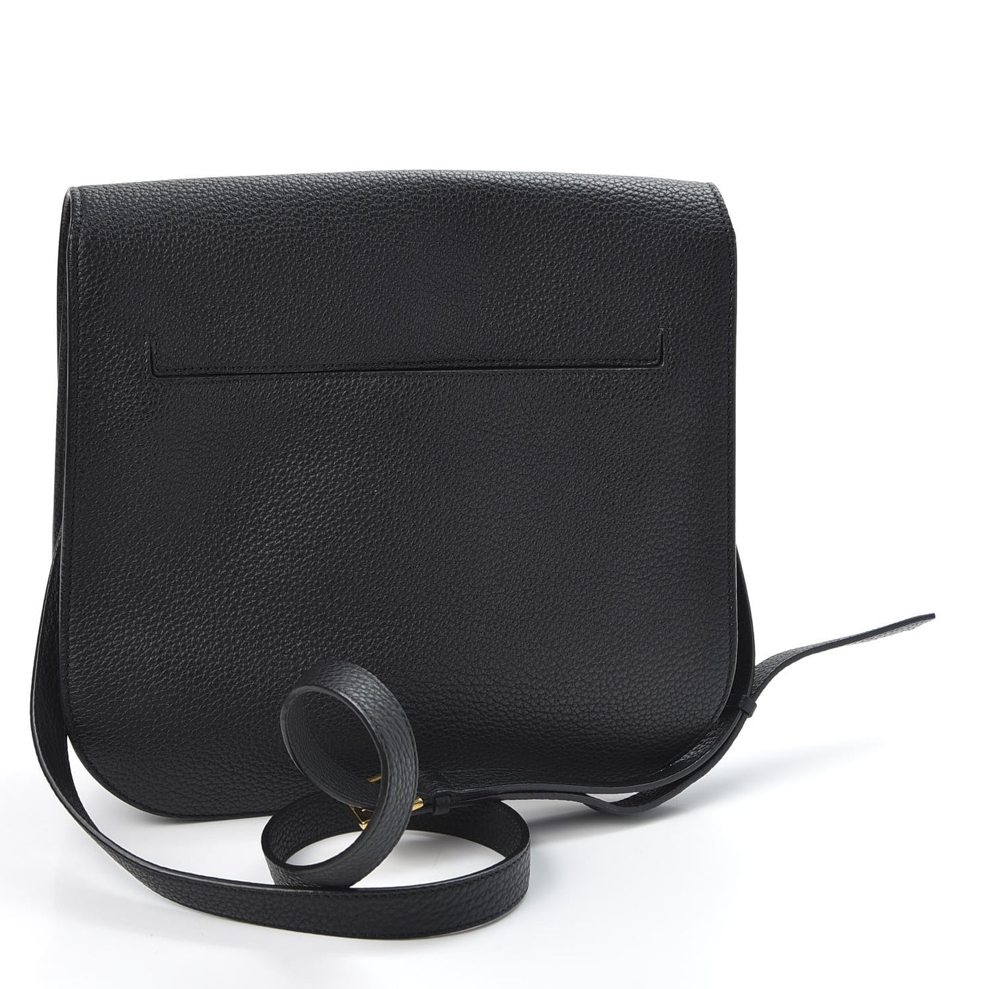 Calfskin Large T Clasp Tara Crossbody Bag Black
