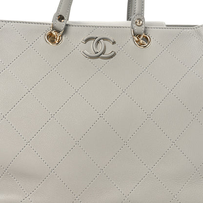 Chanel Bullskin Stitched Medium Shopping Bag Grey 8 of 10