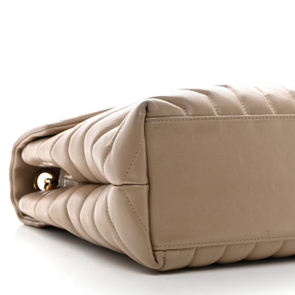 Saint Laurent Calfskin Y Quilted Monogram Medium Loulou Chain Satchel Dark Beige 10 of 13
