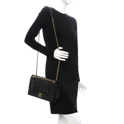 Chanel Sheepskin Quilted Vintage Mademoiselle Flap Black 2 of 8