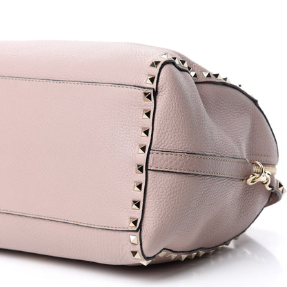 Valentino Garavani Pebbled Calfskin Rockstud Boston Duffle Bag Poudre 7 of 12