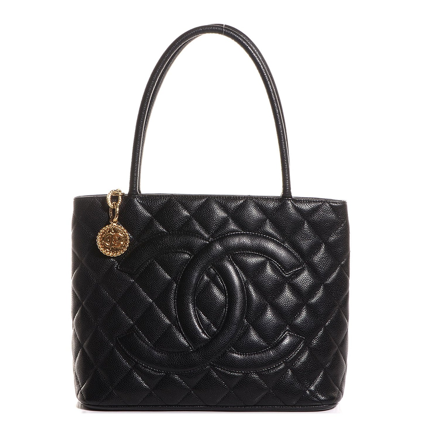 Caviar Medallion Tote Black