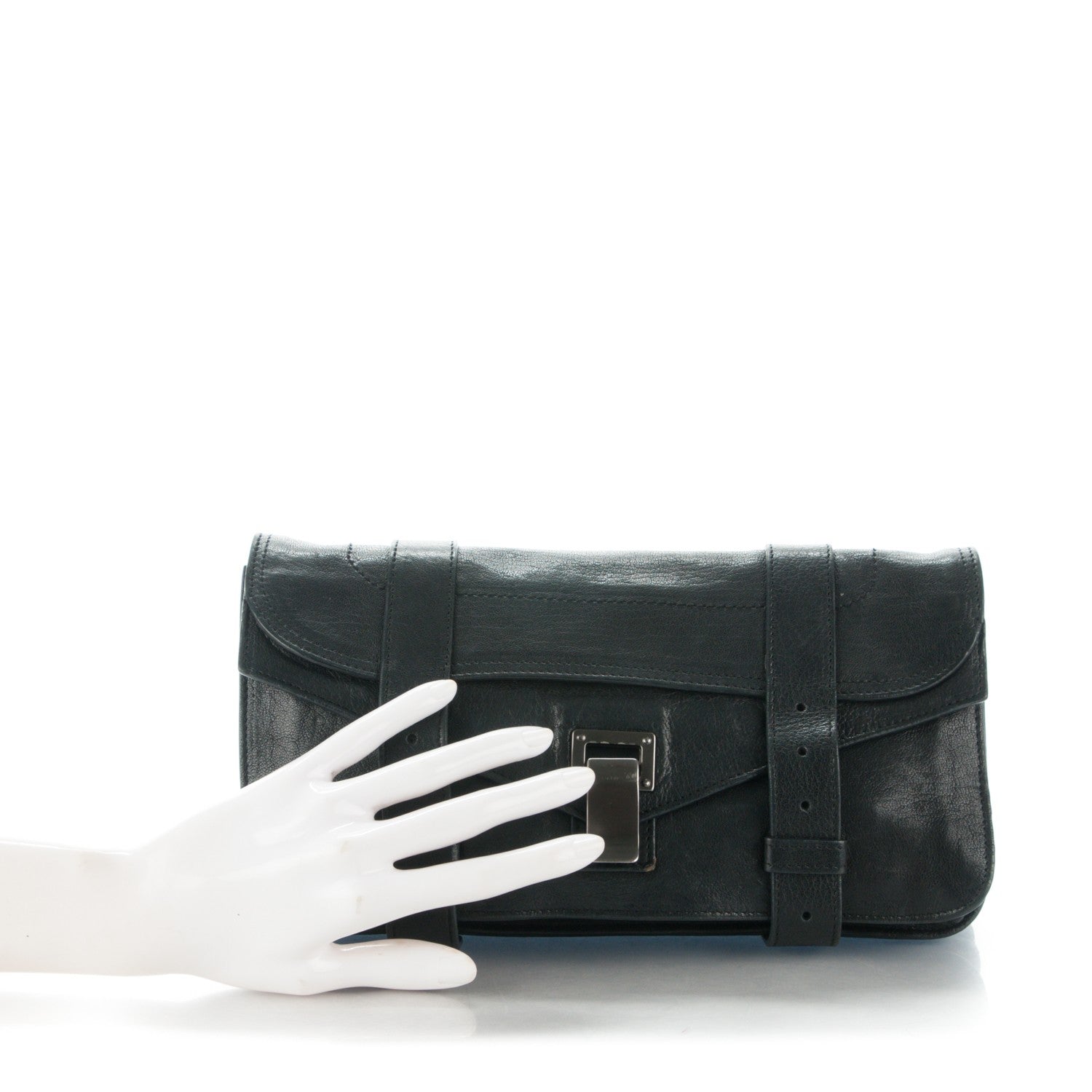 Proenza Schouler Lambskin PS1 Pochette Clutch Black 2 of 8