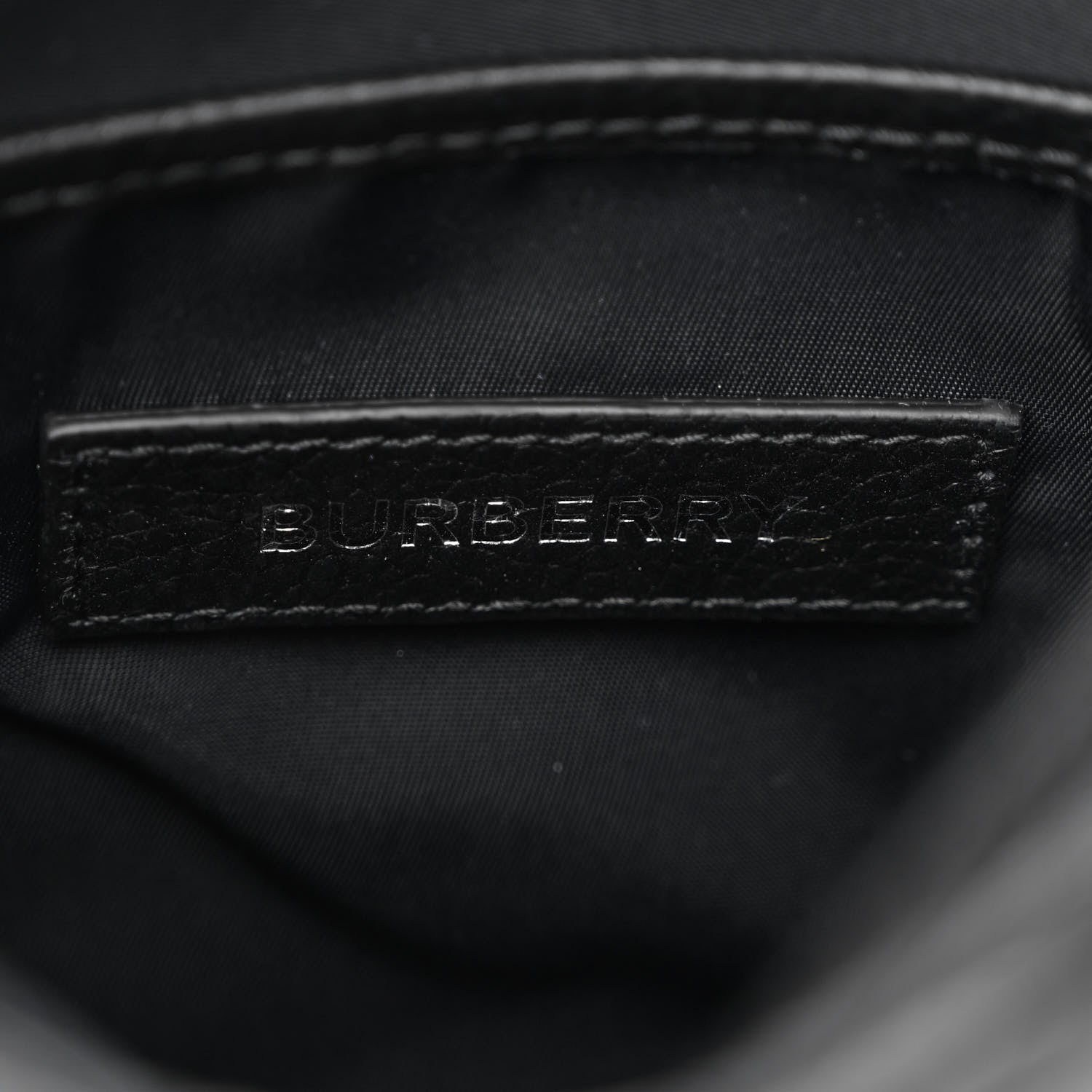 Burberry Grainy Calfskin Logo Embossed Crossbody Bag Black 6 of 10