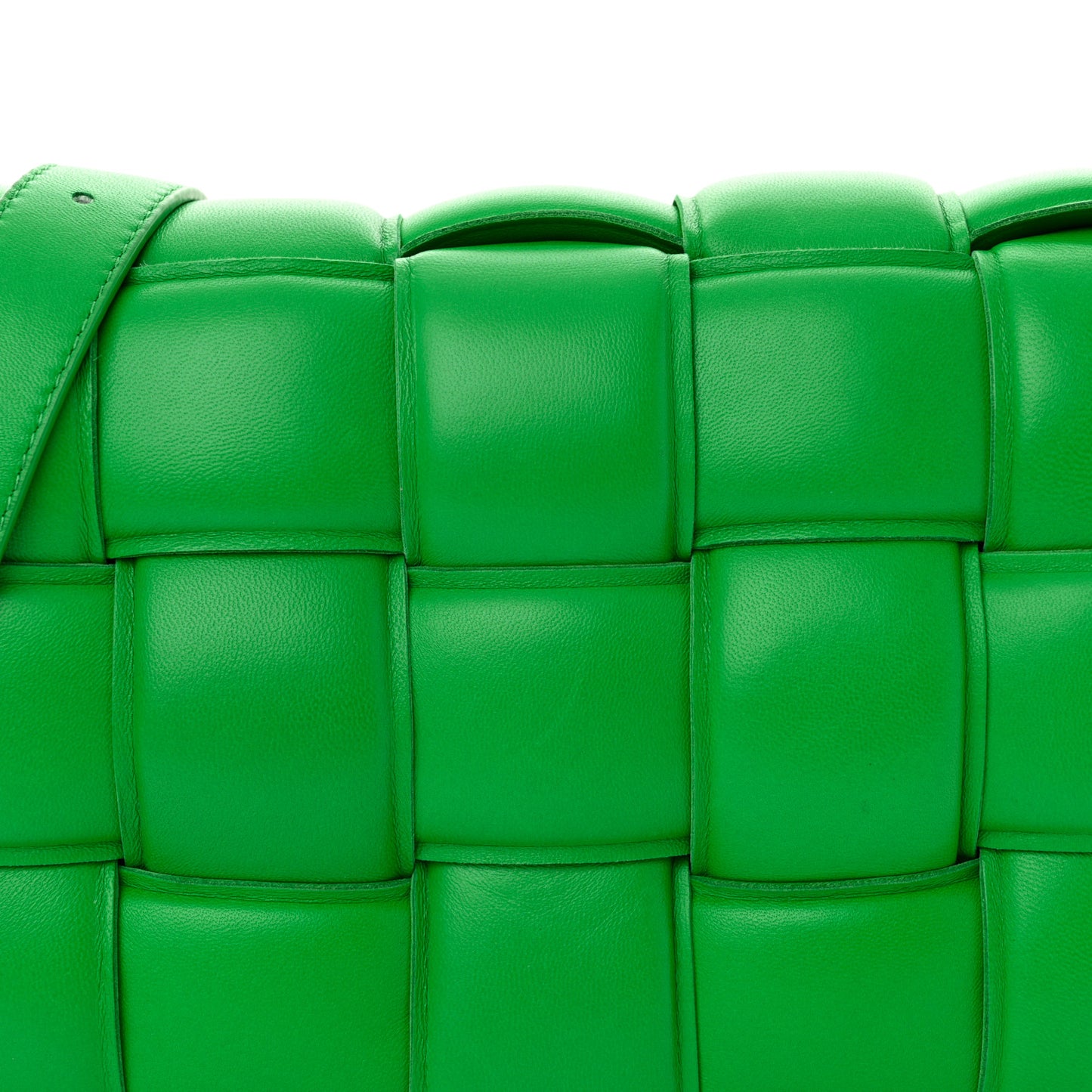 Nappa Maxi Intreccio Padded Cassette Crossbody Bag Parakeet