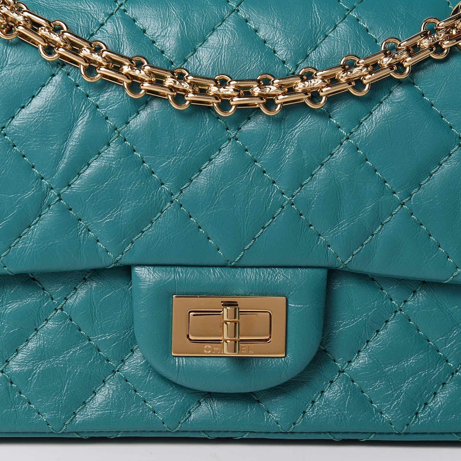 Chanel Aged Calfskin Quilted 2.55 Reissue Mini Flap Green 8 of 10