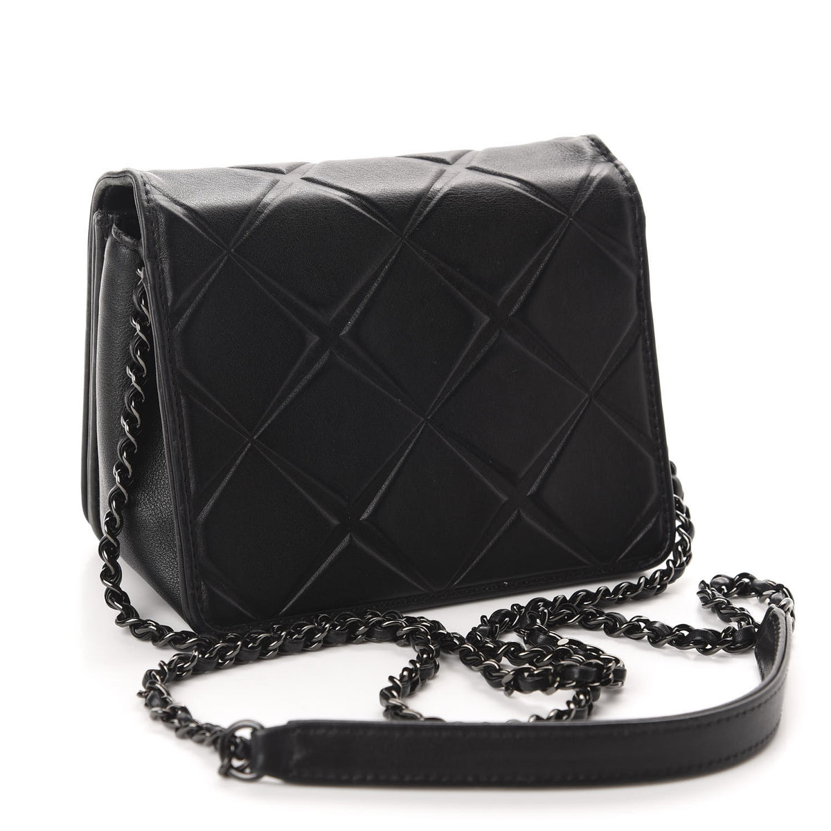 Calfskin Mini Propeller Flap Black