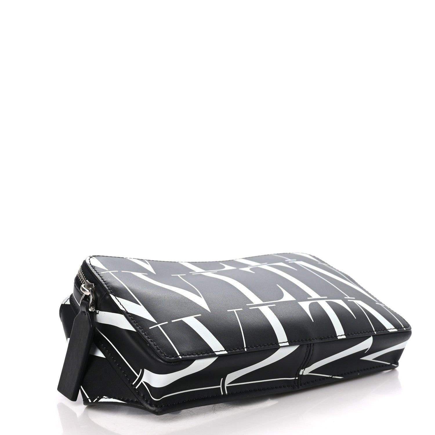 Valentino Garavani Calfskin Mens VLTN Belt Bag Black White 4 of 9