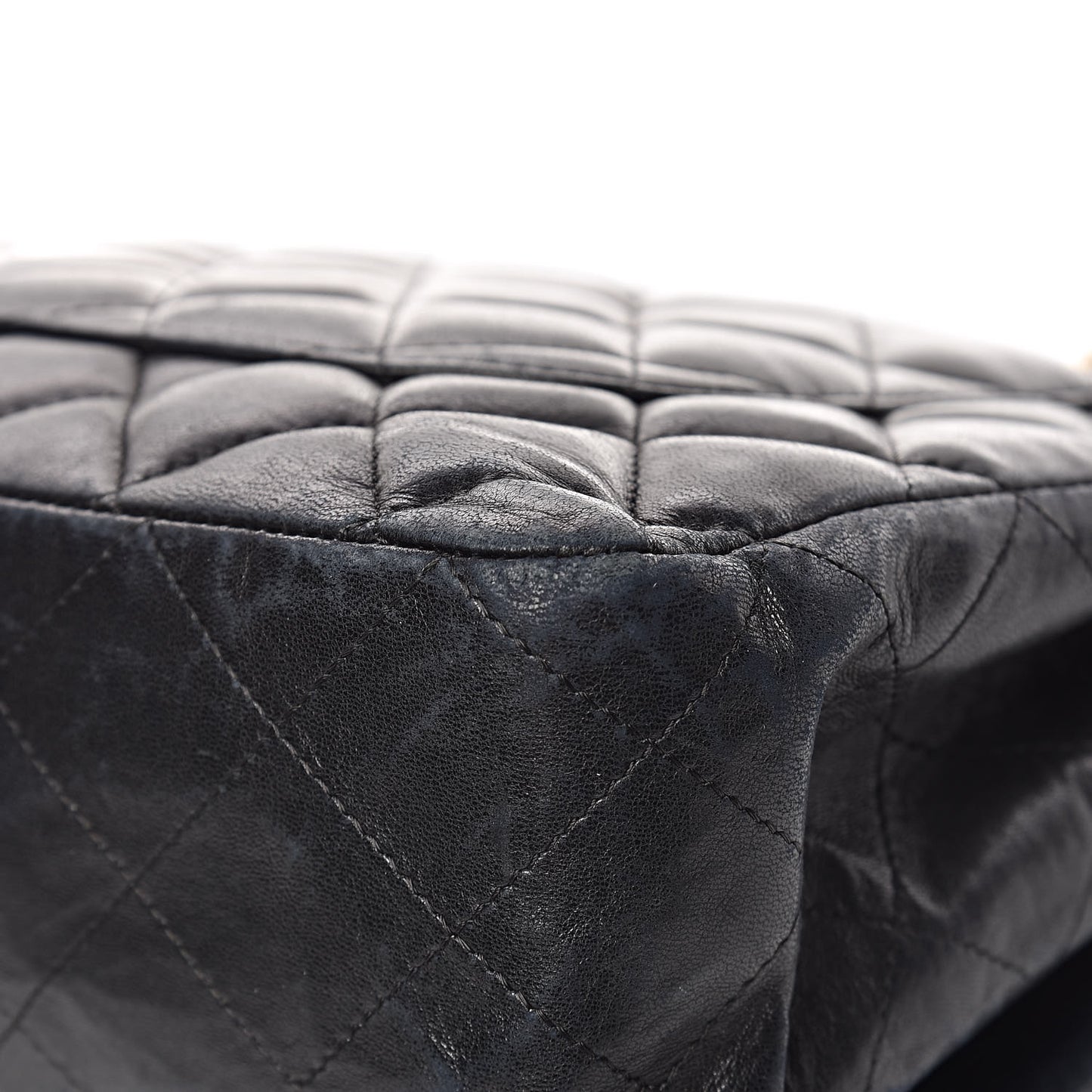 Lambskin Quilted Jumbo Single Flap Black