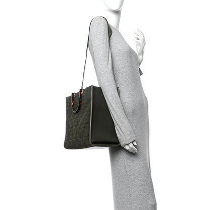 Fendi Technical Fabric Plexiglass FF Medium Fendi Sunshine Shopper Tote Wood 2 of 14