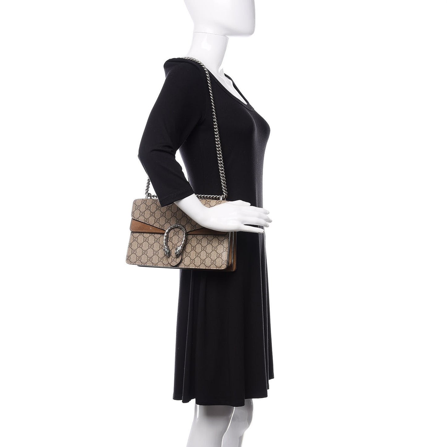 GG Supreme Monogram Small Dionysus Shoulder Bag Taupe