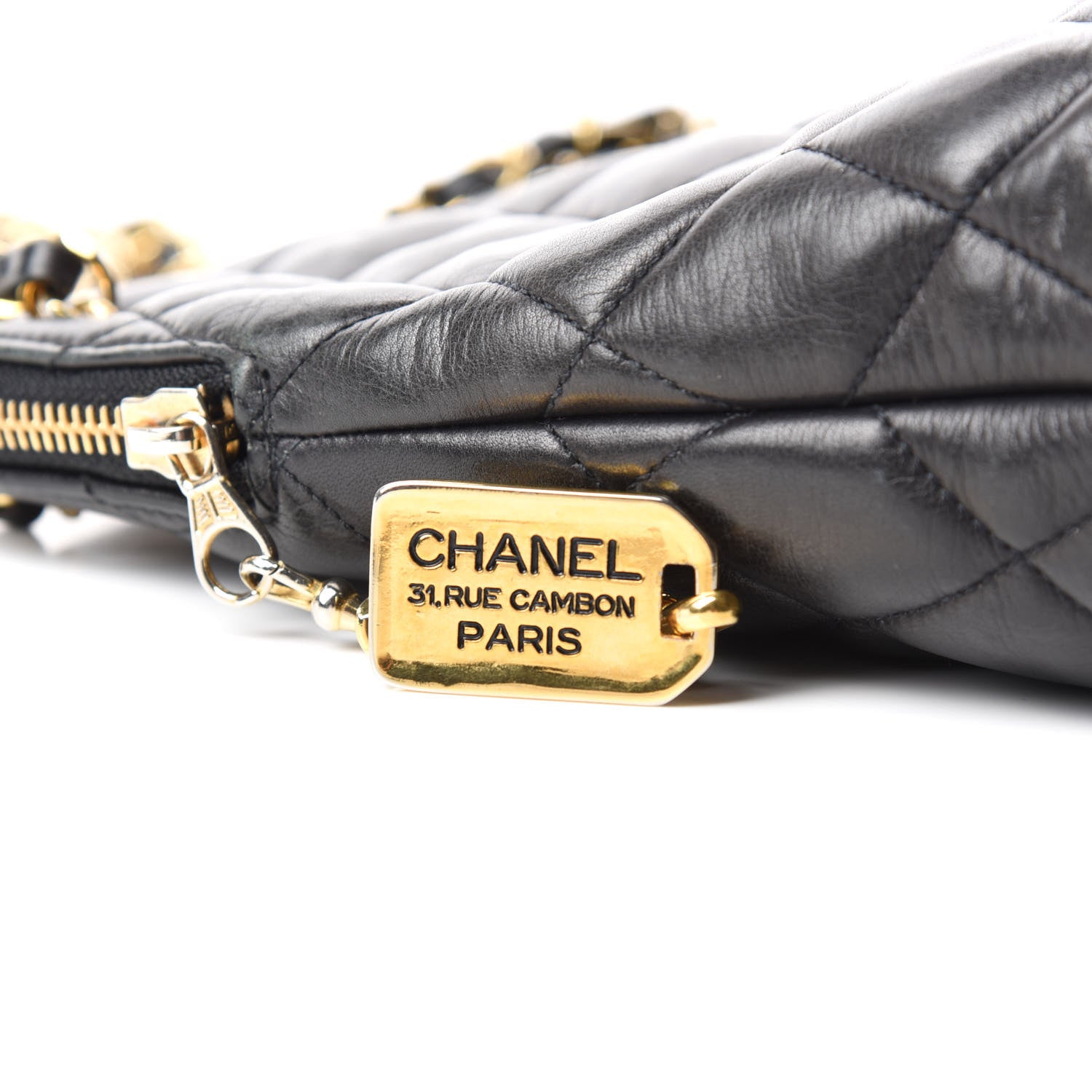 Chanel Lambskin Quilted Shoulder Bag Black 10 of 10
