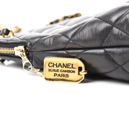 Chanel Lambskin Quilted Shoulder Bag Black 10 of 10