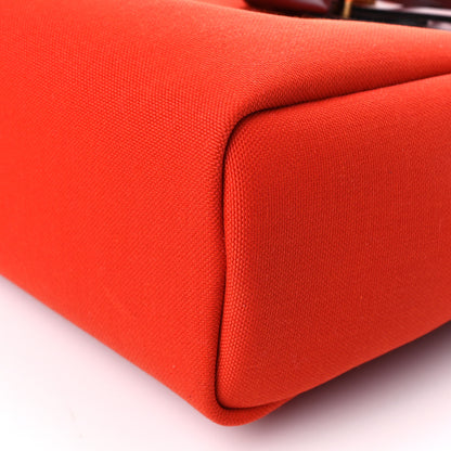 Hermes Vache Hunter Toile Herbag Zip Retourne 31 PM Orange Mecano Rouge H 10 of 10