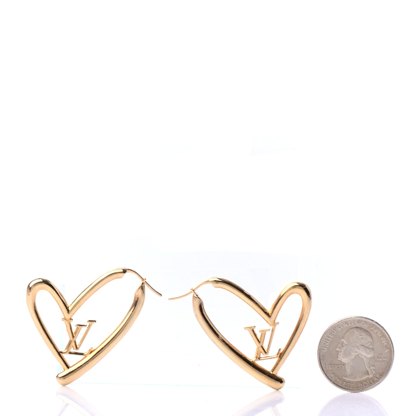 Metal Fall In Love Hoop Earrings GM Gold