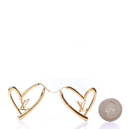 Louis Vuitton Metal Fall In Love Hoop Earrings GM Gold 2 of 4