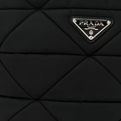 Prada Re-Nylon Nappa Triangle Quilted Padded Double Handled Zip Pocket Tote Black 7 of 9