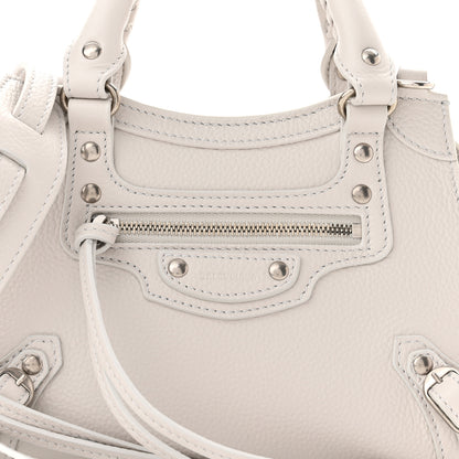 Balenciaga Grained Calfskin Neo Classic Silver Hardware Mini City Chalky White 8 of 10