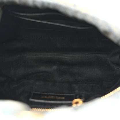Saint Laurent Denim Quilted Toy Loulou Puffer Monogram Chain Satchel Blue Cinnamon 5 of 11