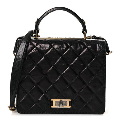 Chanel Glazed Calfskin Quilted Rita Top Handle Flap Black 1 of 20