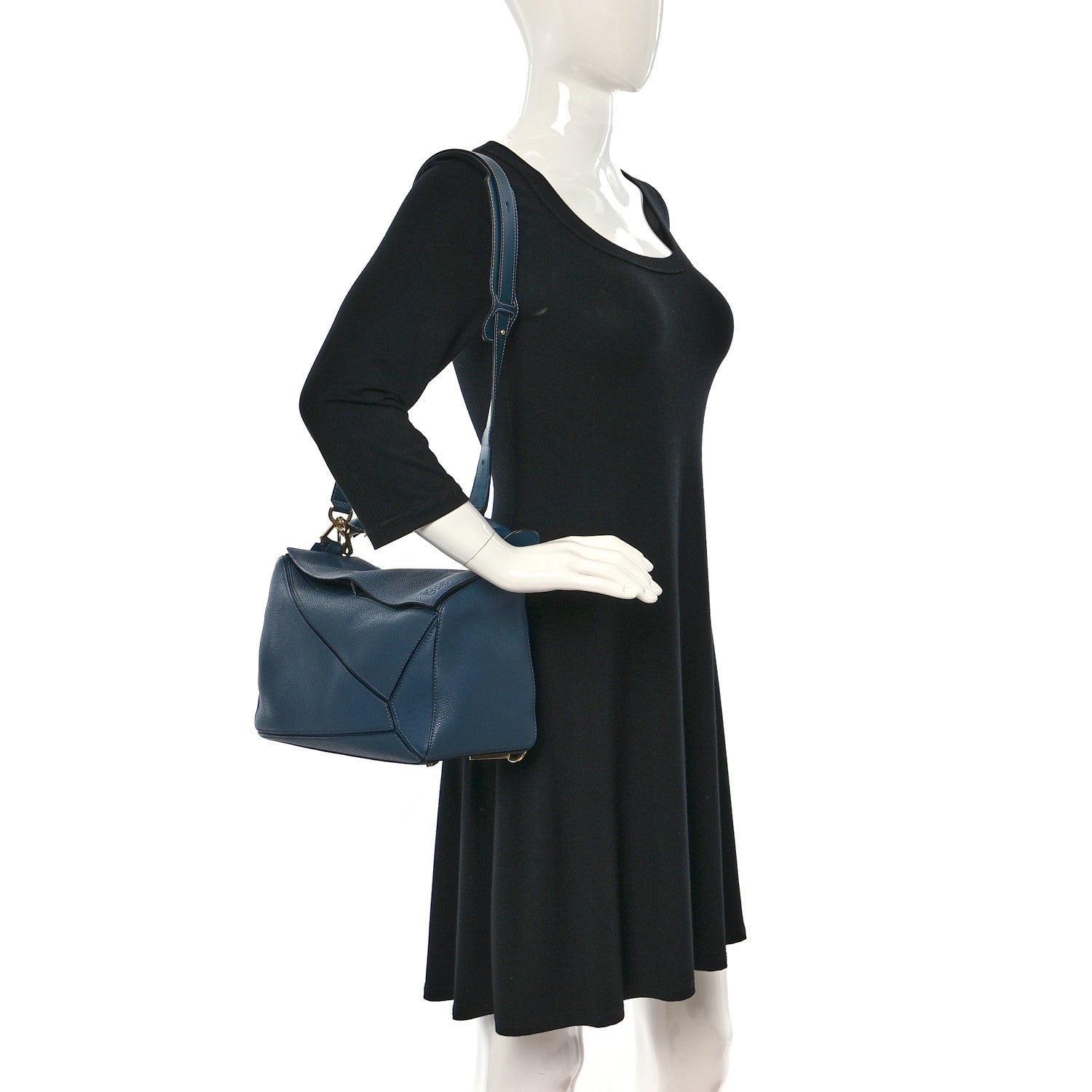 Loewe Calfskin Medium Puzzle Bag Marine 2 of 9