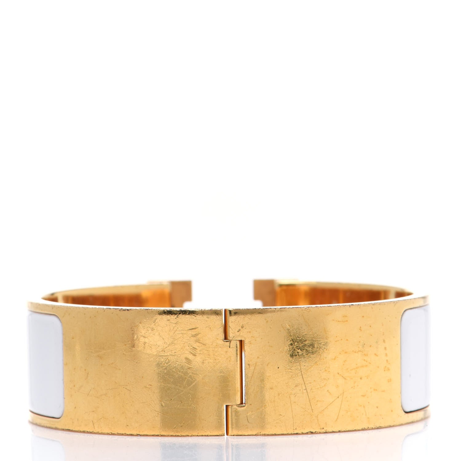 Hermes Enamel Wide Clic Clac H Bracelet PM White 3 of 10