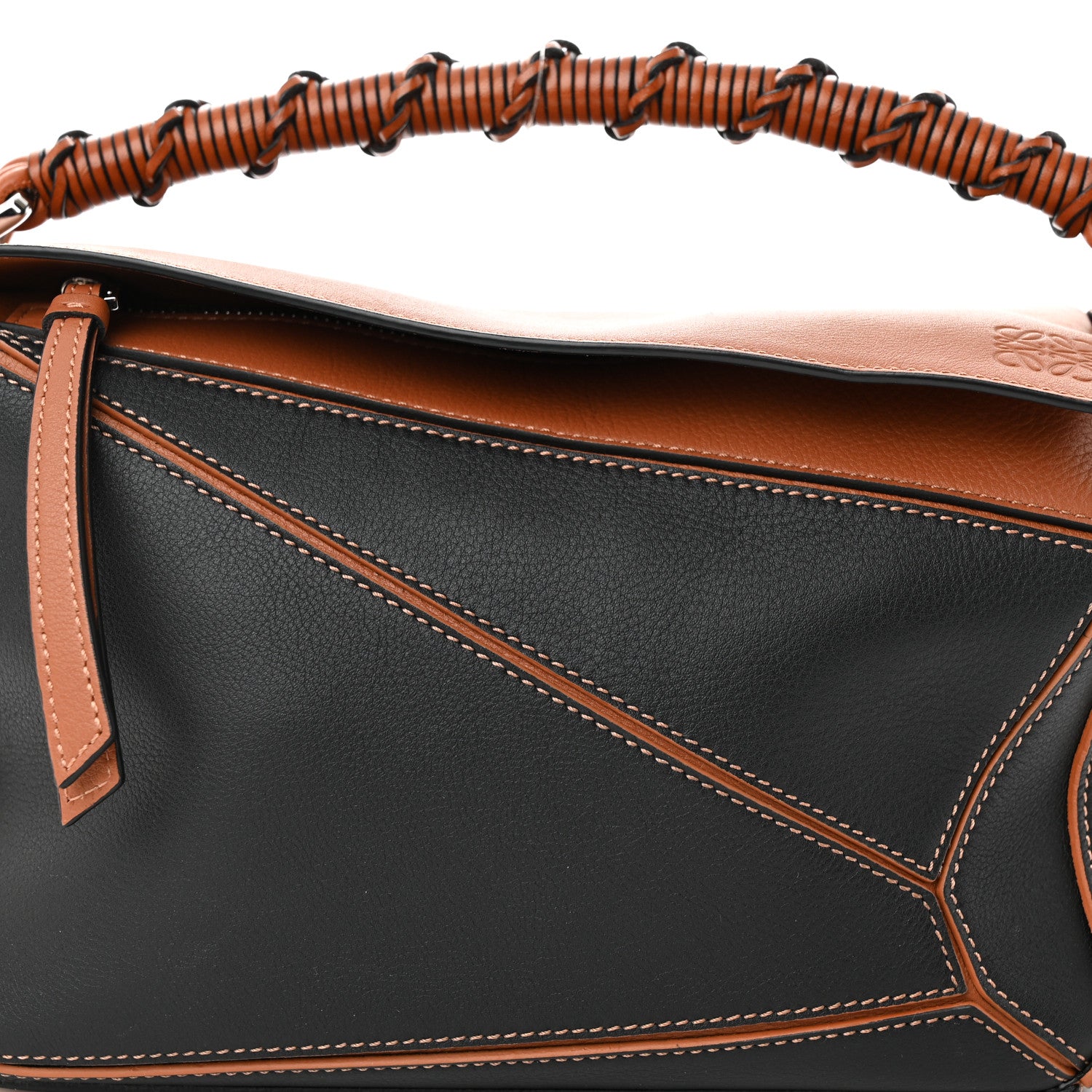 Loewe Calfskin Small Craft Puzzle Bag Tan Black 7 of 11