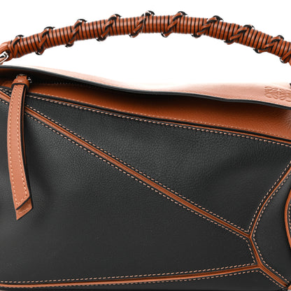 Loewe Calfskin Small Craft Puzzle Bag Tan Black 7 of 11